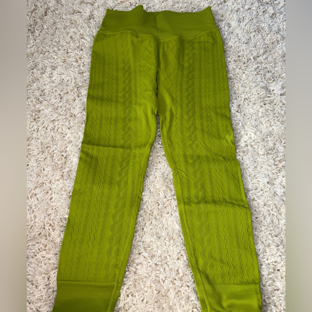 Lime Green textured leggings